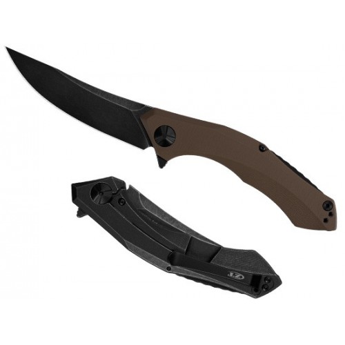 Zero Tolerance Sinkevich's Design Sprint Run KVT Flipper, BlackWashed S35VN, Tan G-10 and BlackWashed Tit Handle 9.3 cm, 0462TA