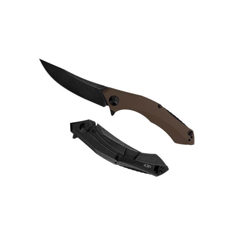 Zero Tolerance Sinkevich's Design Sprint Run KVT Flipper, BlackWashed S35VN, Tan G-10 and BlackWashed Tit Handle 9.3 cm, 0462TA
