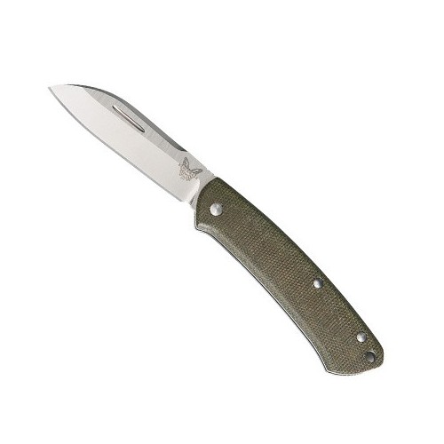 Benchmade Proper, Green Canvas Micarta Handle, Satin Finish Crucible CPM S30V Blade 7.3 cm, 319