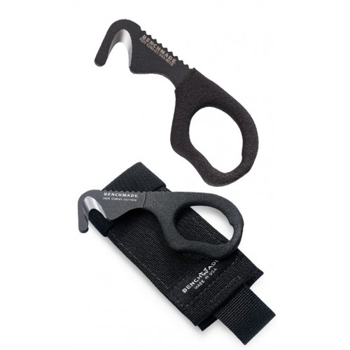 Benchmade Model 7 Rescue Hook Strap Safety Cutte, Soft Black Sheat 1.3 cm, 7BLKW