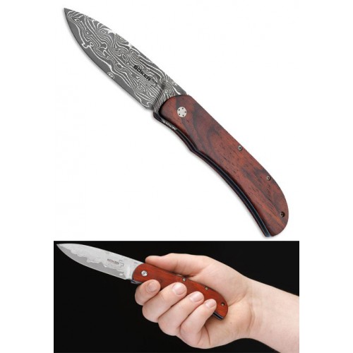 Boker Exskelibur I Damascus Cocobolo 8.9 cm, 01BO222DAM