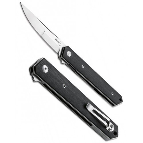 Boker Kwaiken Duplex Folder, Black С-10, Satin Finish Blade (IKBS Flipper) 9.0 cm, 01BO282