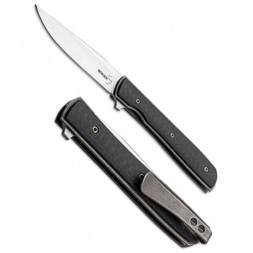 Boker Urban Trapper Petite, Slim Titanium IKBS Flipper, Carbon Fiber Inlays 7.0 cm, 01BO783