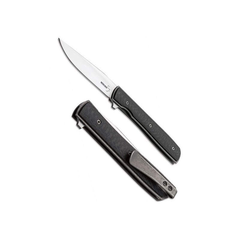 Boker Urban Trapper Petite, Slim Titanium IKBS Flipper, Carbon Fiber Inlays 7.0 cm, 01BO783