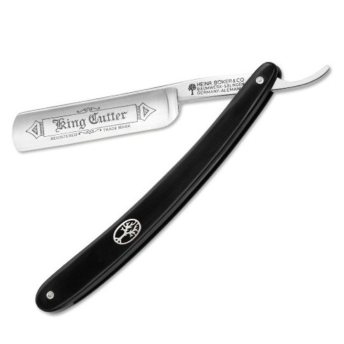 Boker King Cutter Black Straight Razor (Carbon Steel), 140521