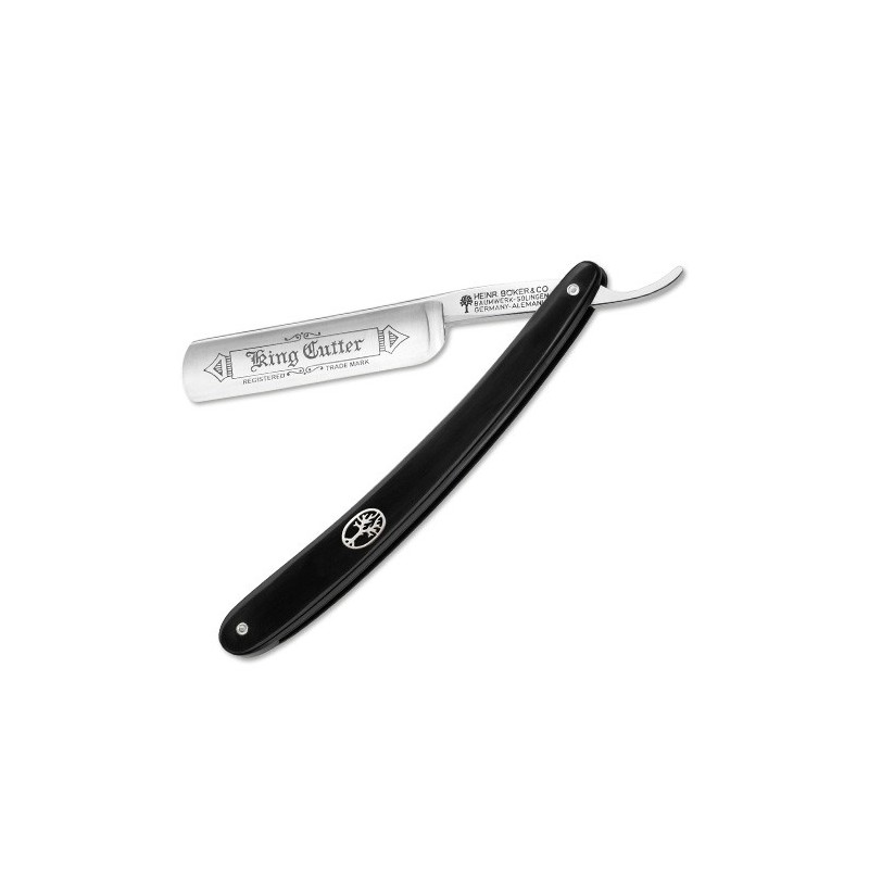 Boker King Cutter Black Straight Razor (Carbon Steel), 140521